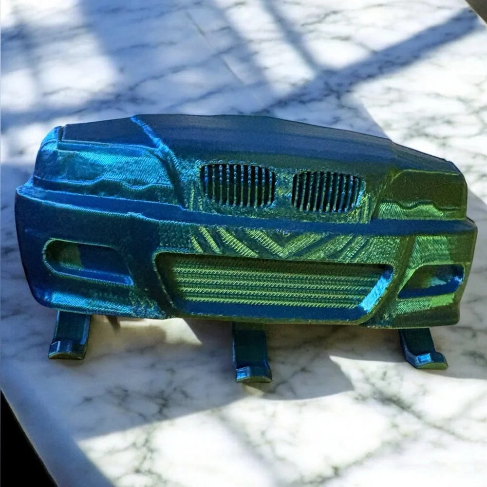 BMW E46 key holder 3D printed Blue Car Grille Model 5x3in